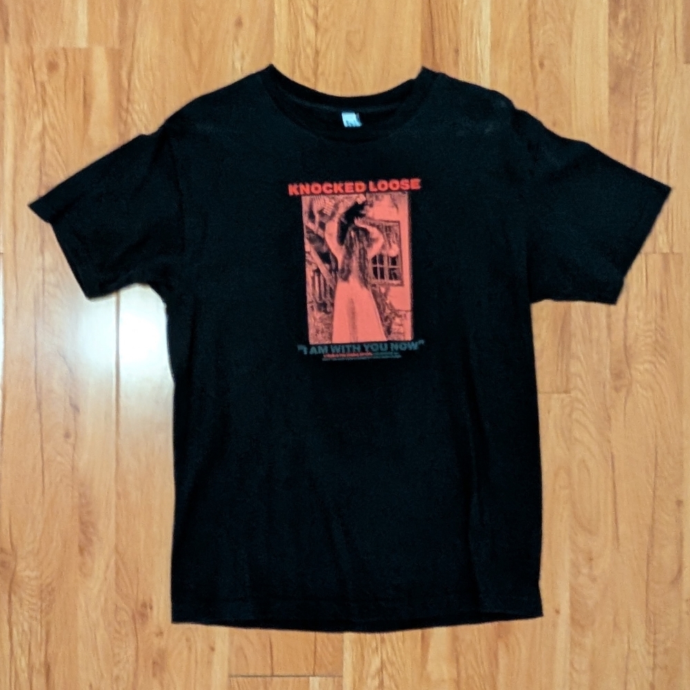 American Apparel Black and Red Short Sleeve Tee